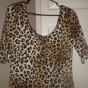 Leopard Print Knee Length Dress